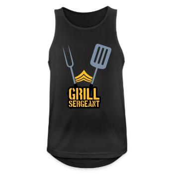 Grillparty Grill Sergeant Barbecue - Männer Tank Top atmungsaktiv - Schwarz - Vorne - Nick (188cm)