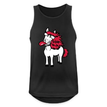 Horse Crazy Tongue Sticking Out Funny Silly - Men's Breathable Tank Top - black - Front - Nick (188cm)