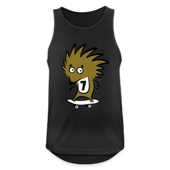 Skate Igel "Knut Heinrich" mit Startnummer 7 - Männer Tank Top atmungsaktiv - Schwarz - Vorne - Nick (188cm)