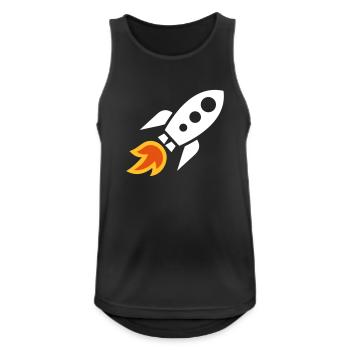 Rakete - Männer Tank Top atmungsaktiv - Schwarz - Vorne - Nick (188cm)