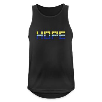 HOPE (Grün, Blau, Lila) - Männer Tank Top atmungsaktiv - Schwarz - Vorne - Nick (188cm)