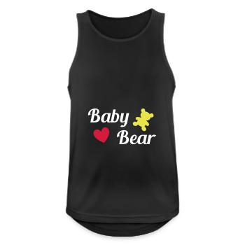 ★ couleurs de conception modifiables ★ baby bear (ours, cœur) - Débardeur respirant Homme - noir - Devant - Nick (188cm)