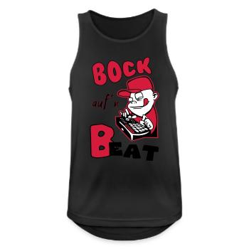 Bock auf´n Beat - Männer Tank Top atmungsaktiv - Schwarz - Vorne - Nick (188cm)