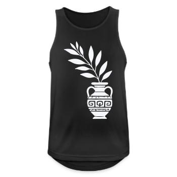 Antike Vase mit Blattzweigen - Männer Tank Top atmungsaktiv - Schwarz - Vorne - Nick (188cm)
