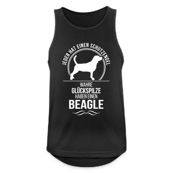 BEAGLE Schutzengel Wilsigns - Männer Tank Top atmungsaktiv - Schwarz - Vorne - Nick (188cm)