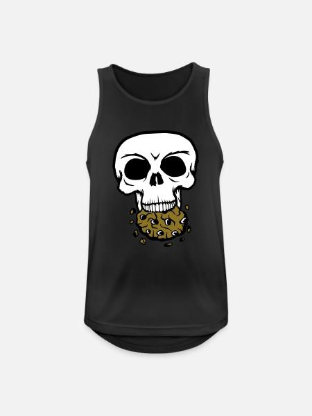 skull dead death die head bones skeleton dead - Men's Breathable Tank Top - black