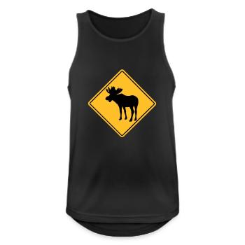 Moose Road Sign - Männer Tank Top atmungsaktiv - Schwarz - Vorne - Nick (188cm)