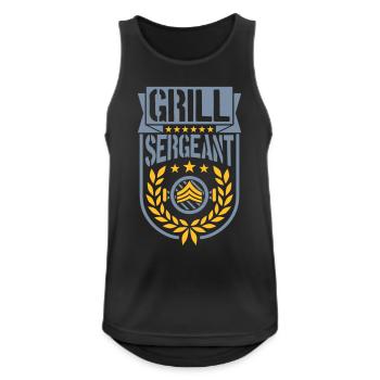 Grill Sergeant Lorbeerkranz Barbecue - Männer Tank Top atmungsaktiv - Schwarz - Vorne - Nick (188cm)