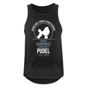 PUDEL Schutzengel Wilsigns - Männer Tank Top atmungsaktiv - Schwarz - Vorne - Nick (188cm)