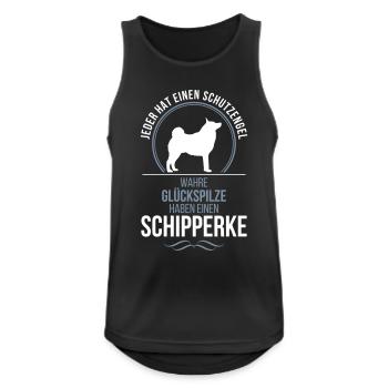 SCHIPPERKE Schutzengel Wilsigns - Männer Tank Top atmungsaktiv - Schwarz - Vorne - Nick (188cm)