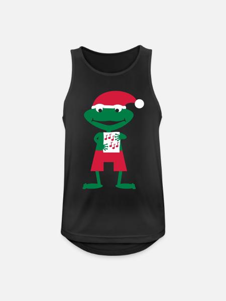 Weihnachtsfrosch - Männer Tank Top atmungsaktiv - Schwarz