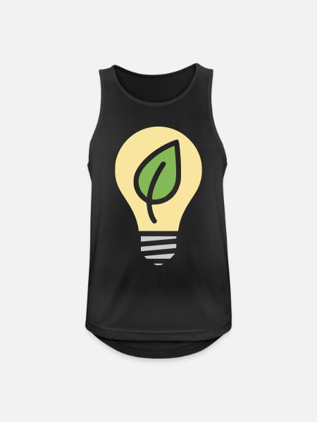Glühbirne Umwelt Strom - Männer Tank Top atmungsaktiv - Schwarz