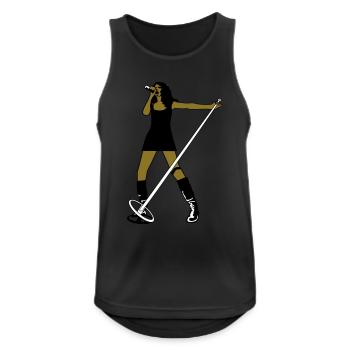 saengerin - Männer Tank Top atmungsaktiv - Schwarz - Vorne - Nick (188cm)