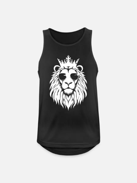 Klassische Löwe mit Brille Tierliebhaber - Männer Tank Top atmungsaktiv - Schwarz