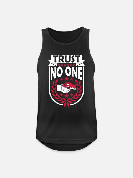 trust no one quote - Men's Breathable Tank Top - black