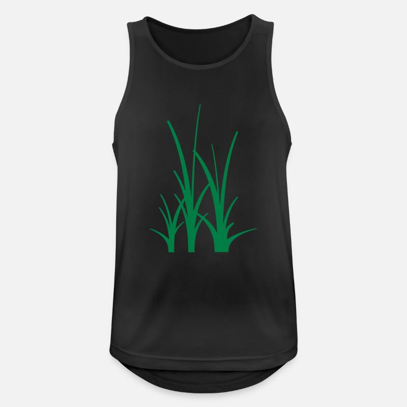 Binary Gras - Männer Tank Top atmungsaktiv - Schwarz