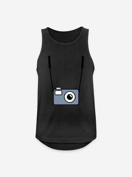 camera - Männer Tank Top atmungsaktiv - Schwarz
