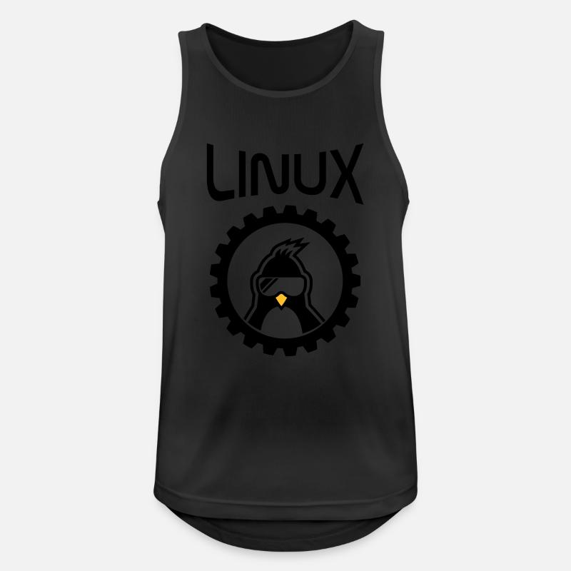 linux wheel - Männer Tank Top atmungsaktiv - Schwarz