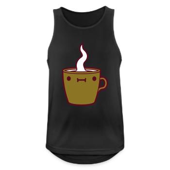 Süßes Gesicht Kaffeetasse - Männer Tank Top atmungsaktiv - Schwarz - Vorne - Nick (188cm)