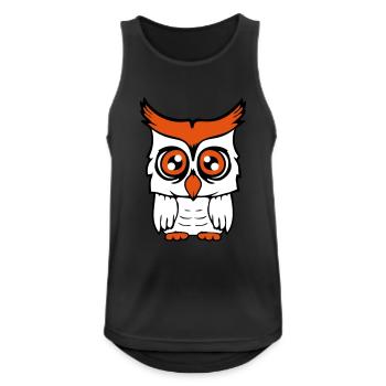 Eule Vogel Uhu Nachtvogel Schleiereule Kauz Comic - Männer Tank Top atmungsaktiv - Schwarz - Vorne - Nick (188cm)