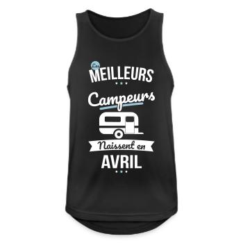 Les meilleurs campeurs naissent en Avril - Débardeur respirant Homme - noir - Devant - Nick (188cm)