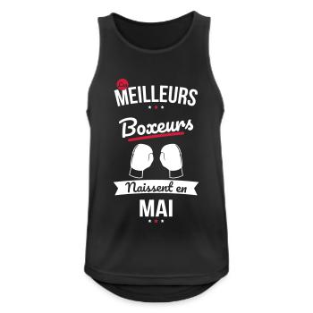 Les meilleurs boxeurs naissent en Mai - Débardeur respirant Homme - noir - Devant - Nick (188cm)