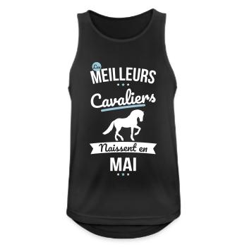 Les meilleurs cavaliers naissent en Mai - Débardeur respirant Homme - noir - Devant - Nick (188cm)