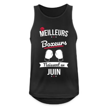 Les meilleurs boxeurs naissent en Juin - Débardeur respirant Homme - noir - Devant - Nick (188cm)