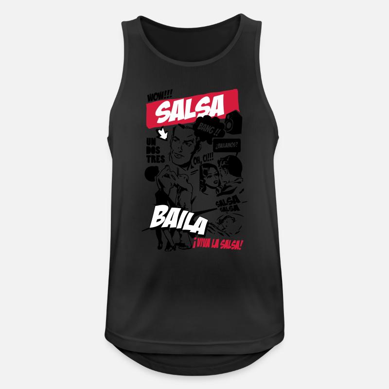 Salsa-comic - Männer Tank Top atmungsaktiv - Schwarz