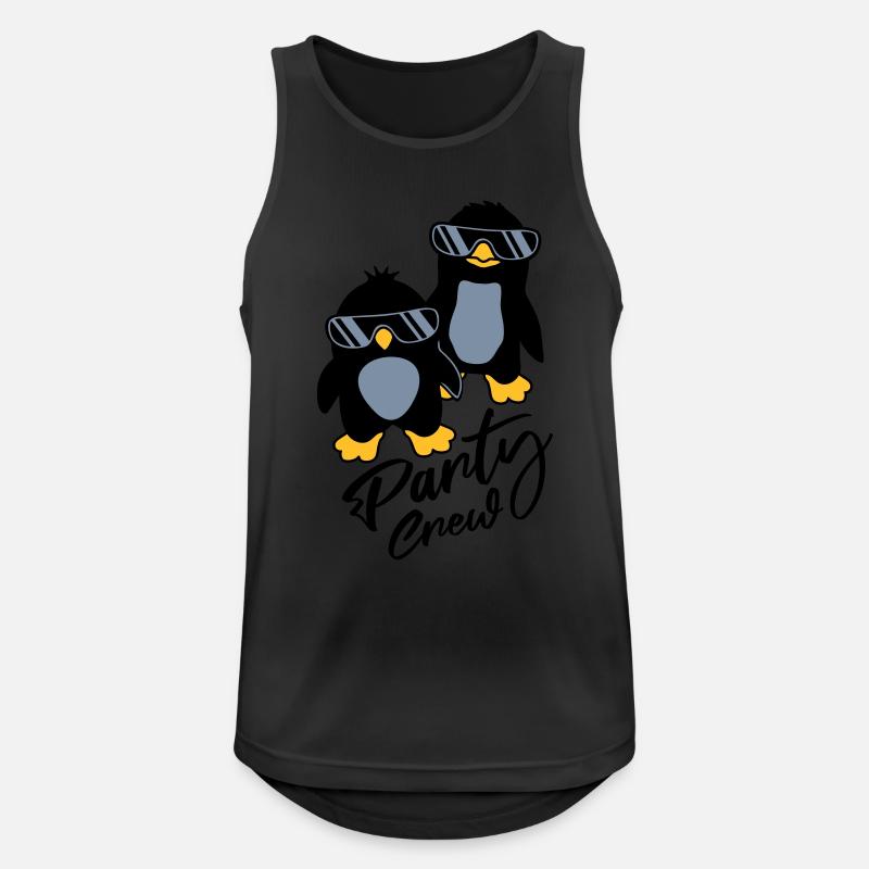 Party Crew Pinguin Freunde - Männer Tank Top atmungsaktiv - Schwarz