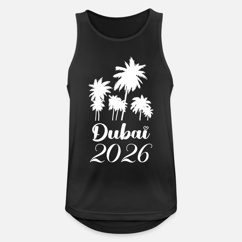 Dubai Palm Trees 2026 Script - Men's Breathable Tank Top - black