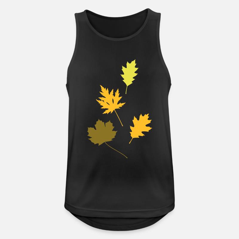 Herbstlaub - Männer Tank Top atmungsaktiv - Schwarz