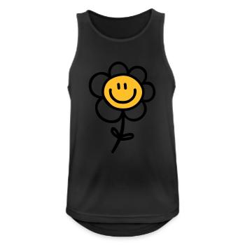 Blume - Männer Tank Top atmungsaktiv - Schwarz - Vorne - Nick (188cm)