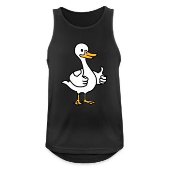 Gans - Männer Tank Top atmungsaktiv - Schwarz - Vorne - Nick (188cm)
