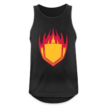 feu chaud flammes bouclier angulaire emblème emblè - Débardeur respirant Homme - noir - Devant - Nick (188cm)