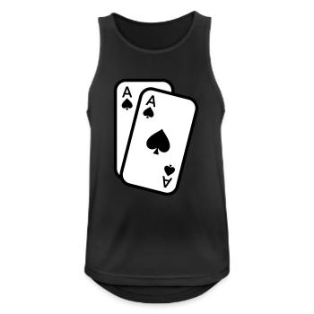 Cartes as de pique cartes à jouer poker - Débardeur respirant Homme - noir - Devant - Nick (188cm)