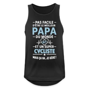 Herz + Radfahren – Super Papa Radfahrer - Männer Tank Top atmungsaktiv - Schwarz - Vorne - Nick (188cm)