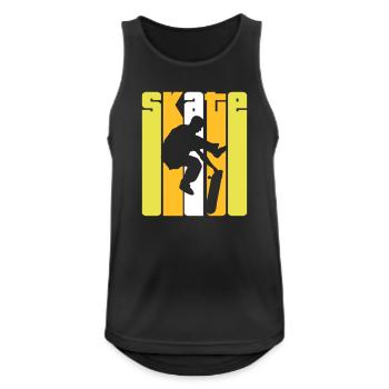 Skate Retro - Skater - Skateboard - Skateboarder - Débardeur respirant Homme - noir - Devant - Nick (188cm)