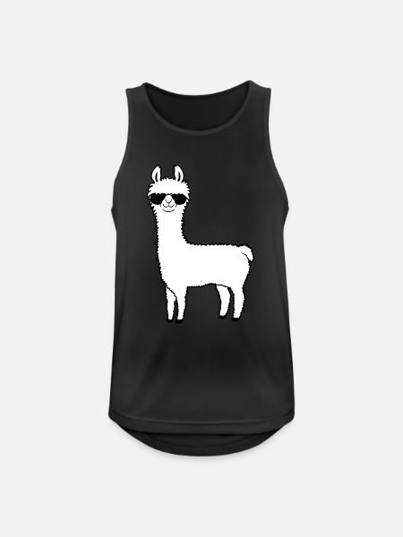 Cool sunglasses alpaca - Men's Breathable Tank Top - black