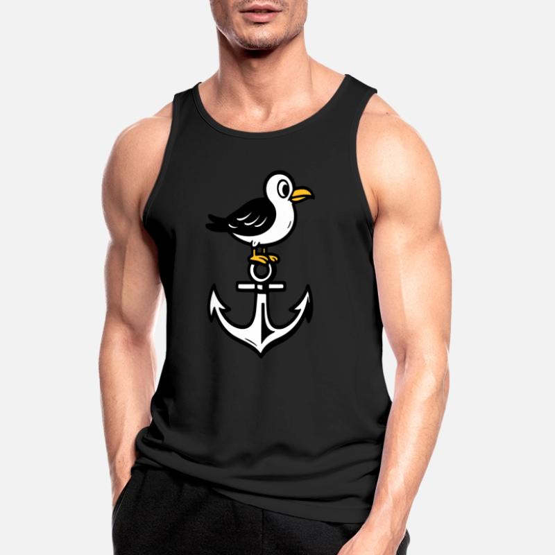 Seagull Anchor Comic Men's Breathable Tank Top