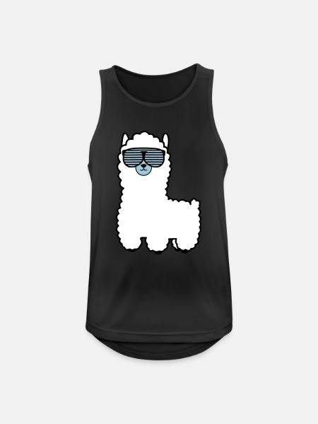 lama_002 - Männer Tank Top atmungsaktiv - Schwarz