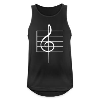 Musik Notenschlüssel Note Melodie Musiknote Audio - Männer Tank Top atmungsaktiv - Schwarz - Vorne - Nick (188cm)