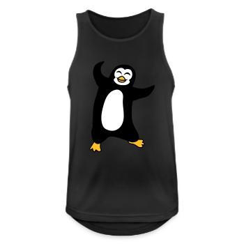 penguin dancing happy happy bird jumping - Men's Breathable Tank Top - black - Front - Nick (188cm)