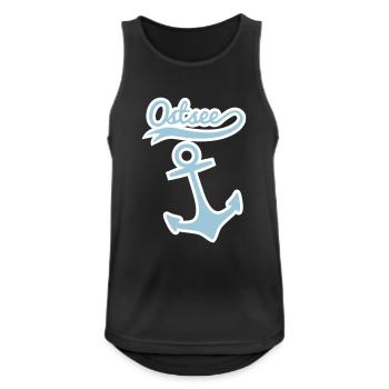 Ostsee Anker - Männer Tank Top atmungsaktiv - Schwarz - Vorne - Nick (188cm)