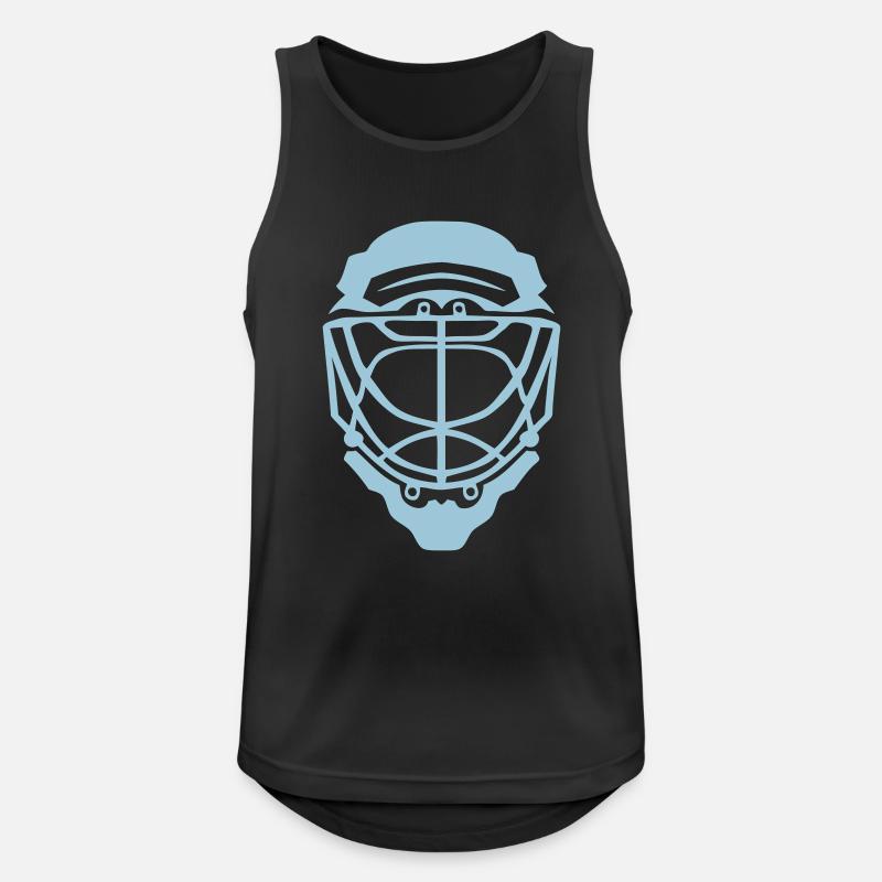 Helm Eishockey Torwart - Männer Tank Top atmungsaktiv - Schwarz