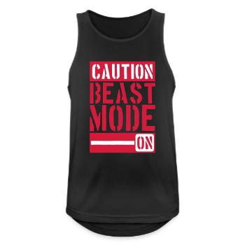 Caution Beast Mode On - Men's Breathable Tank Top - black - Front - Nick (188cm)