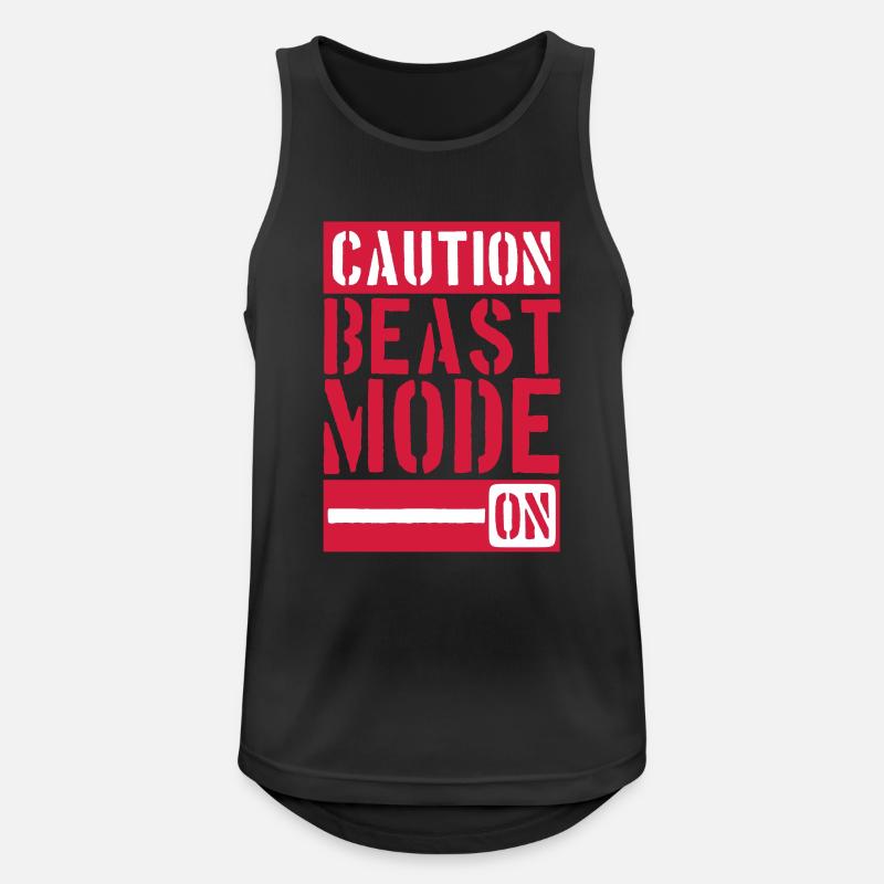 Caution Beast Mode On - Männer Tank Top atmungsaktiv - Schwarz