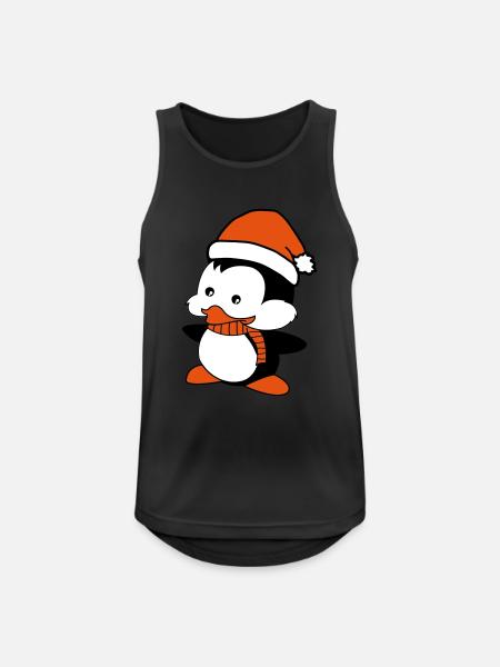 penguin loves Christmas - Men's Breathable Tank Top - black