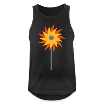 Windrad - Männer Tank Top atmungsaktiv - Schwarz - Vorne - Nick (188cm)