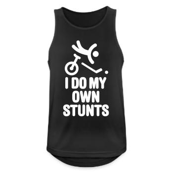 Lustige Einradhockey Spieler, I do my own stunts - Männer Tank Top atmungsaktiv - Schwarz - Vorne - Nick (188cm)